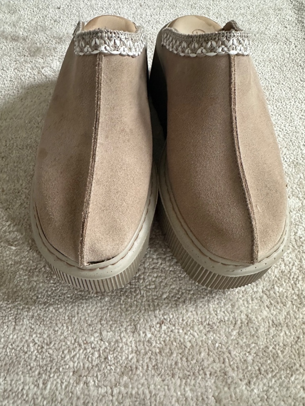 Carlo Pera Wedge Mule Beige Size 40 Leather suede